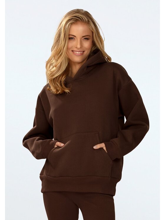 DKaren Sport DKaren Sport Bluza Oseye Brązowy Classic Fit