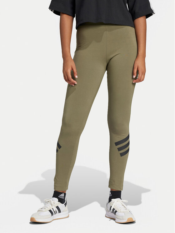 adidas adidas Colanți Future Icons 3-Stripes JE0221 Verde Slim Fit