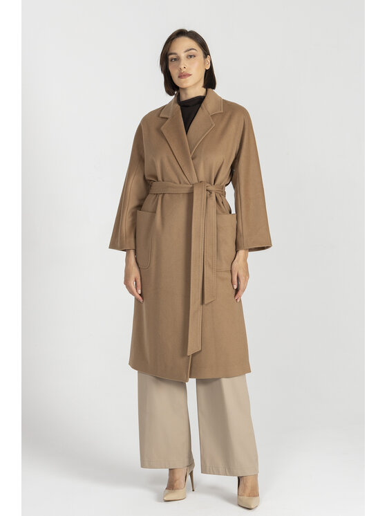 Deni Cler Milano Deni Cler Milano Płaszcz T-DC-8062-E5-90-18-1 Beżowy Regular Fit