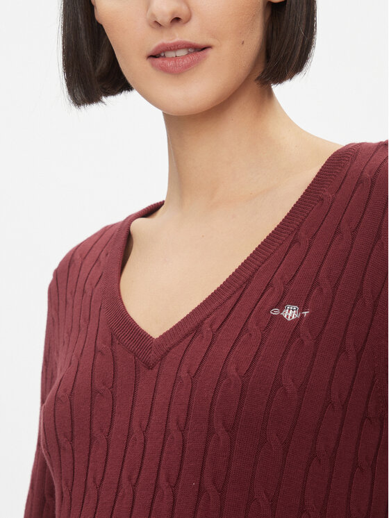 Gant Gant Svetr 4800101 Bordó Slim Fit