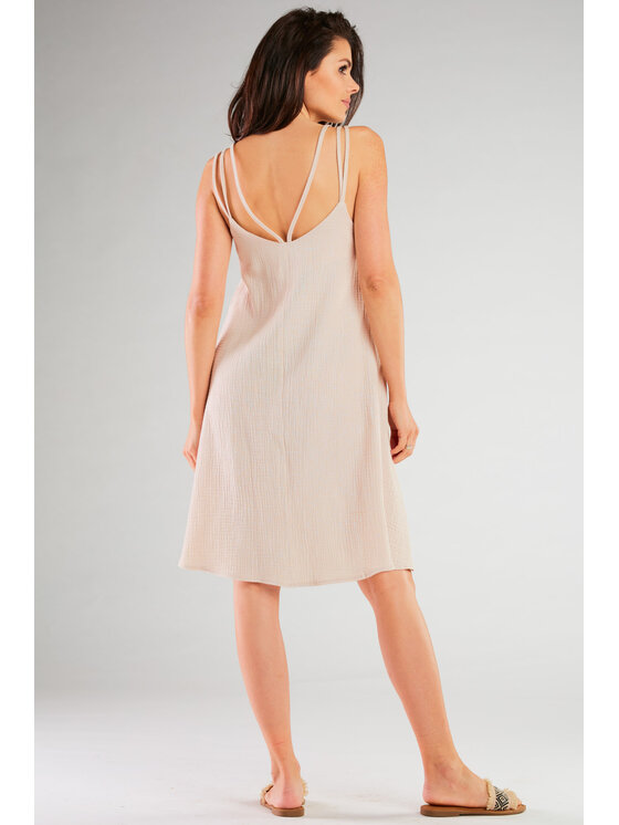 Infinite You Infinite You Sukienka letnia M261 Beżowy Basic Fit