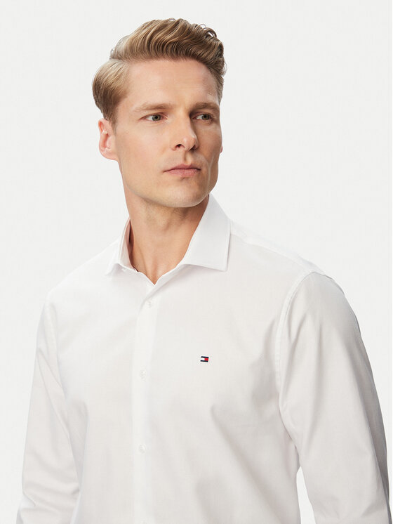 Tommy Hilfiger Tommy Hilfiger Koszula MW0MW43747 Biały Slim Fit