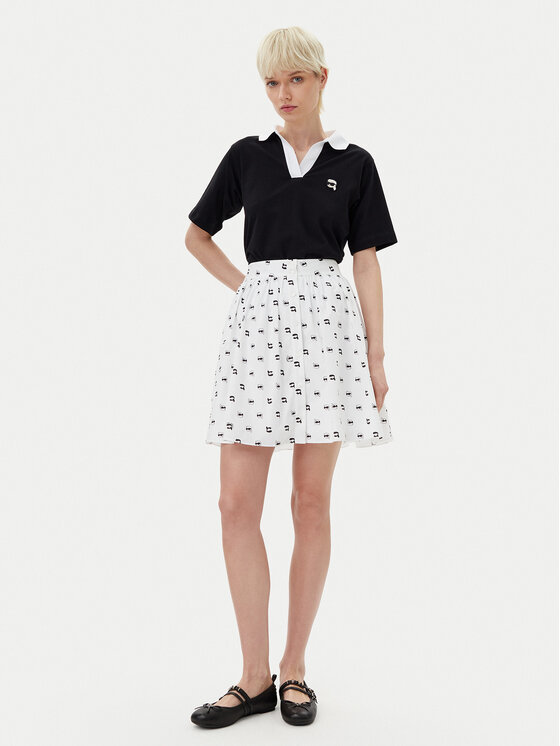 KARL LAGERFELD KARL LAGERFELD Trapeces svārki A2W12029 Balts Regular Fit