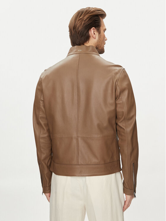 BOSS Boss Giacca di pelle Mansell 50506353 Marrone Regular Fit
