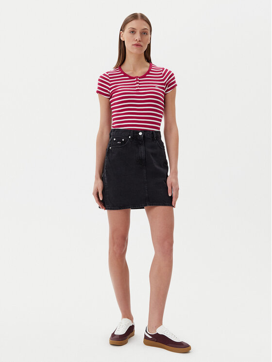 Tommy Jeans Tommy Jeans Džinsinis sijonas DW0DW21275 Juoda Mom Fit