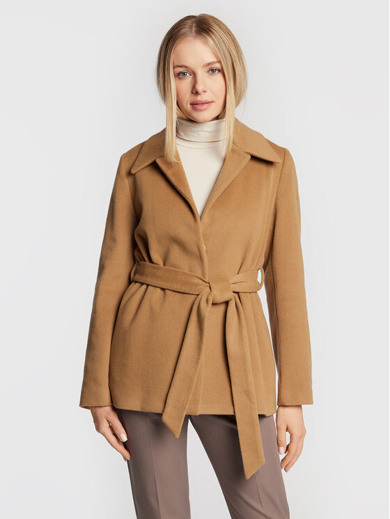 Női Gyapjú kabát Calvin Klein, Méret: 40, Barna, K20K204154