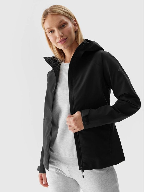 4F 4F Prechodná bunda 4FWSS24TTJAF428-20S Čierna Regular Fit