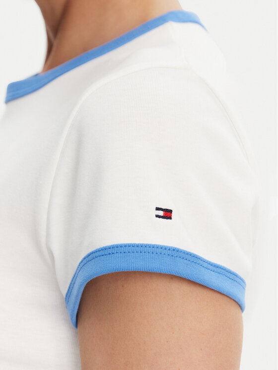 Tommy Hilfiger Tommy Hilfiger Tričko WW0WW44581 Écru Slim Fit