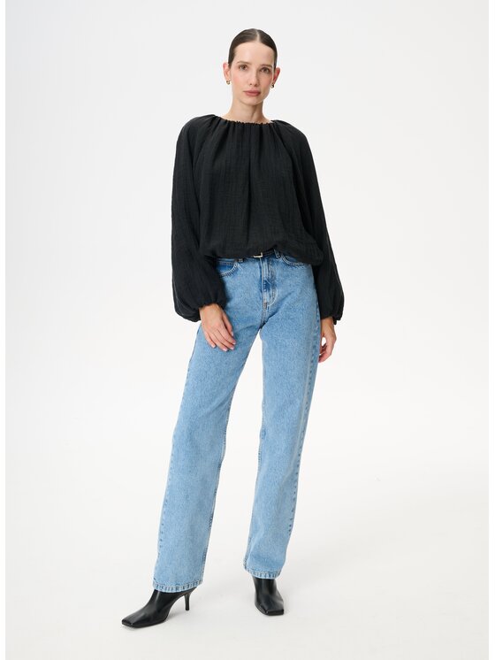 LEBRAND LEBRAND Bluzka Lugano Czarny Regular Fit