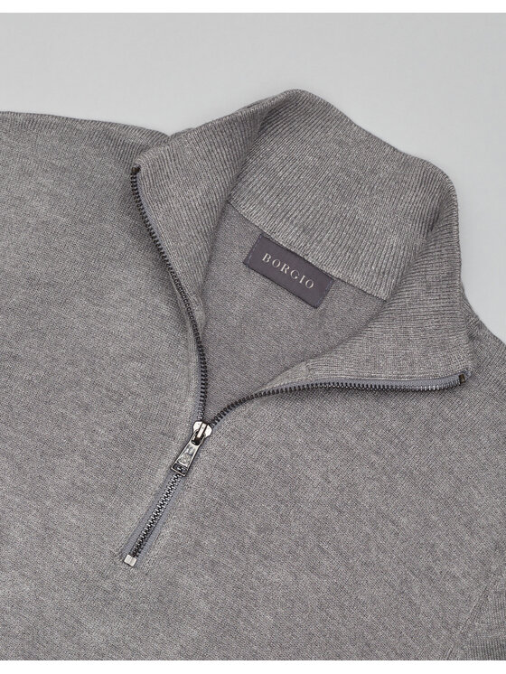 Borgio Borgio Sweter gabicce Szary Slim Fit