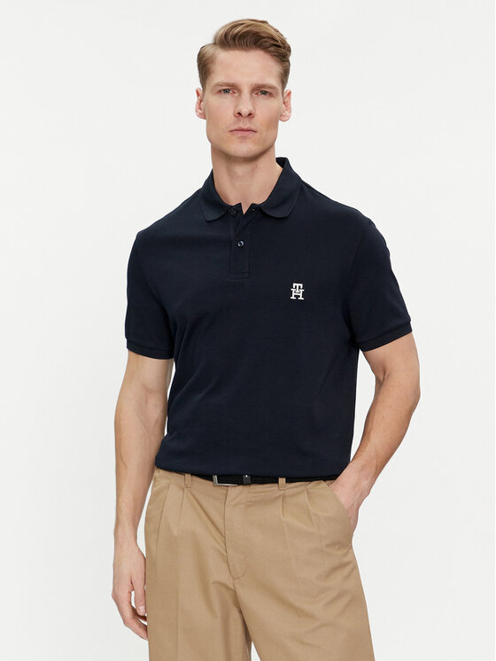 Tommy Hilfiger Tommy Hilfiger Pólóing Interlock MW0MW34783 Sötétkék Regular Fit