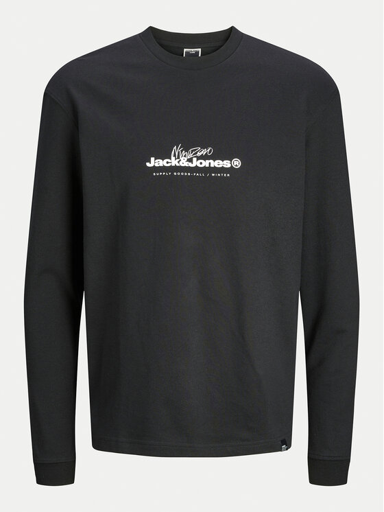 Jack&Jones Jack&Jones Majica dugih rukava Charlie 12265426 Crna Regular Fit
