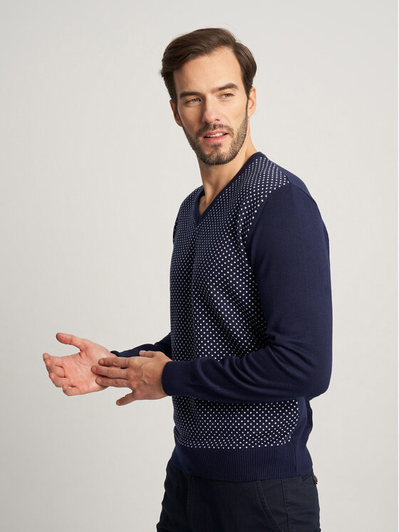 Willsoor Willsoor Sweter 71760/2 Granatowy Regular Fit