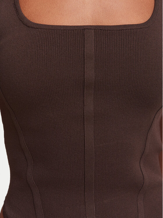 Guess Guess Топ W6YZ08 Z0979 Темно-коричневий Slim Fit