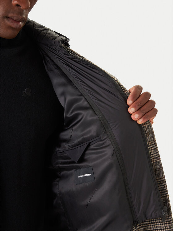 KARL LAGERFELD KARL LAGERFELD Vlnený kabát 455733 554755 Sivá Regular Fit