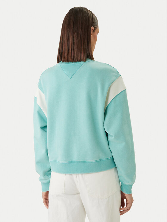 Tommy Jeans Tommy Jeans Felpa Varsity Crew DW0DW22365 Verde Regular Fit