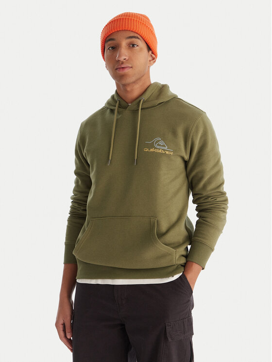 Quiksilver Quiksilver Džemperis ar kapuci Light Waves EQYFT05168 Haki Regular Fit