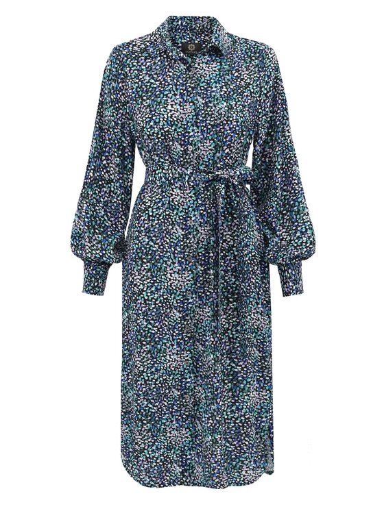 Entelier Entelier Sukienka koszulowa koszulowa midi Zielony Comfortable Fit