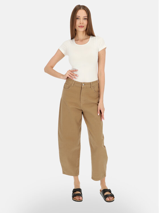 L’AF L’AF Spodnie materiałowe Noemi Brązowy Slouchy Fit