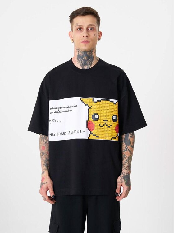 Machinist Machinist T-Shirt Koszulka Z Krótkim Rękawem Oversize Czarna Machinist Pikachu S Czarny Oversize