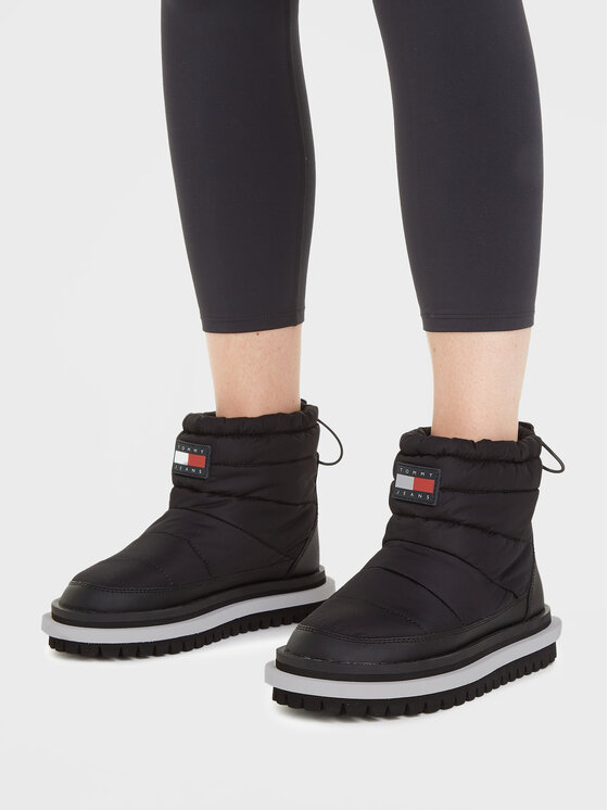Tommy Jeans Tommy Jeans Μποτάκια Tjw Padded Flat Boot EN0EN02292 Μαύρο