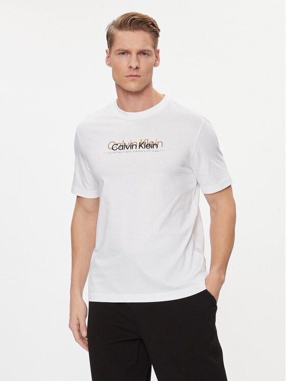 Calvin Klein Majica K10K111838 Bela Regular Fit