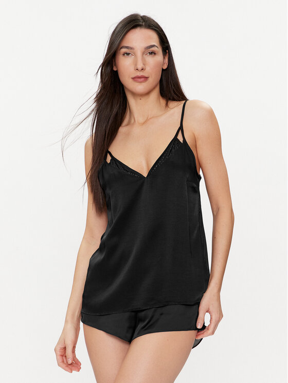 BOSS Boss Zgornji del pižame Audrey 50515623 Črna Relaxed Fit