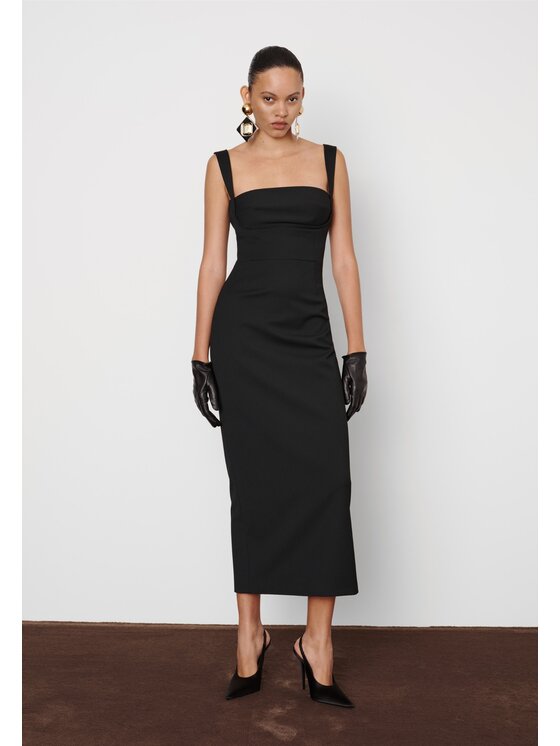 La Mania La Mania Sukienka codzienna LADY Czarny Classic Fit