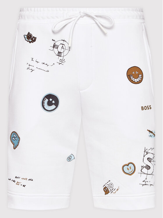 Boss Sportshorts Hoverart 50471916 Weiß Regular Fit | Modivo.de