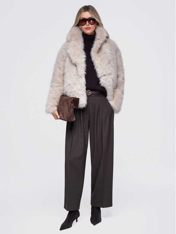 Ombre Ombre Kožešina OW-FR-E0002 Béžová Relaxed Fit