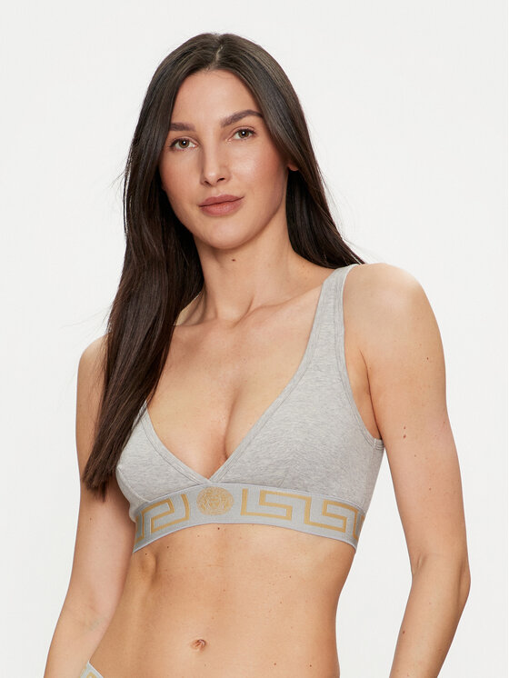 Versace Reggiseno Bralette AUD01047 Grigio, taglia : 5