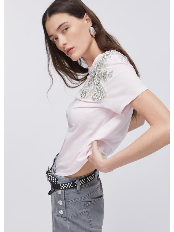 Liu Jo Liu Jo T-shirt CA6010J3868P9749 Rosa chiaro Regular Fit