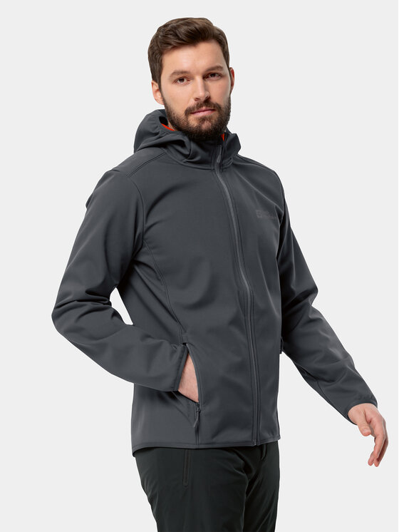 Jack Wolfskin Jakna Softshell Bornberg Hoody 1307471 Črna Regular Fit