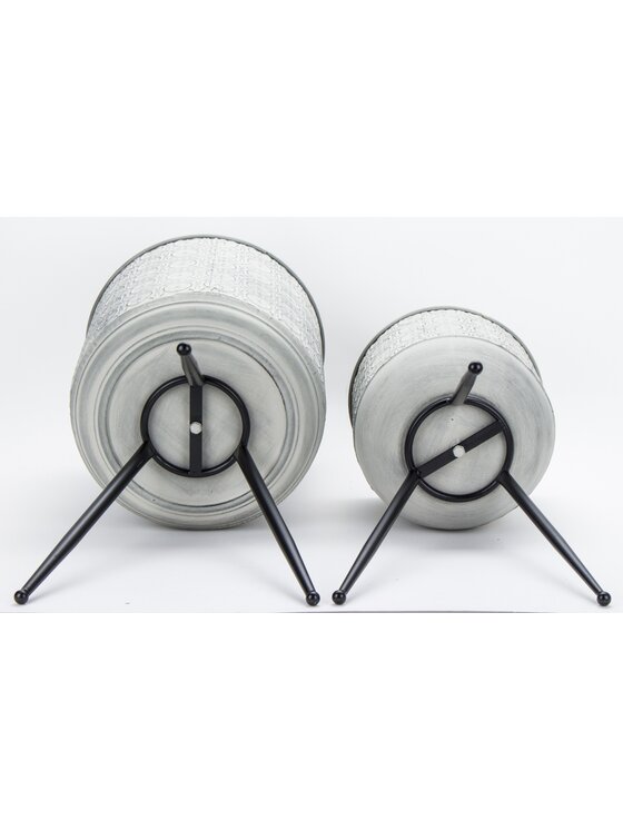 MIAhome MIAhome Kwietnik metalowy 2 szt. Light Grey Szary