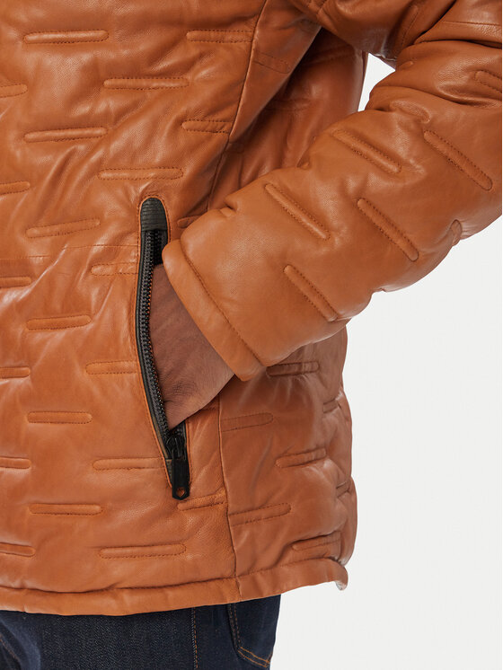 Milestone Milestone Μπουφάν δερμάτινο MS Tamino 631019 60305 Ανοιχτό καφέ Regular Fit
