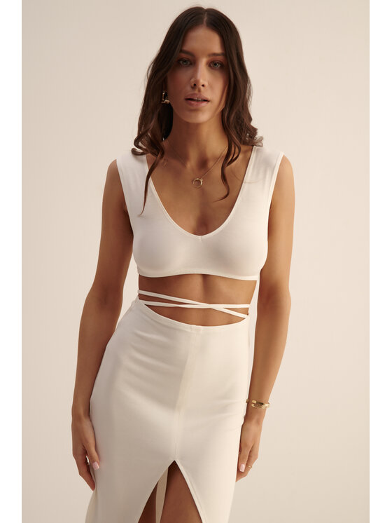 Hottie Hot Hottie Hot Sada top a sukňa ISLA Biela Slim Fit