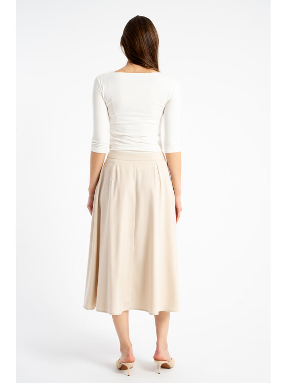 CLICK CLICK Φούστα midi 50-744 Μπεζ Flare Fit