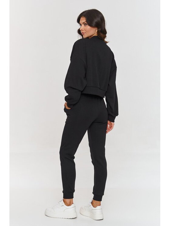 Makadamia Makadamia Komplet bluza, bluzka i spodnie A11 Czarny Loose Fit
