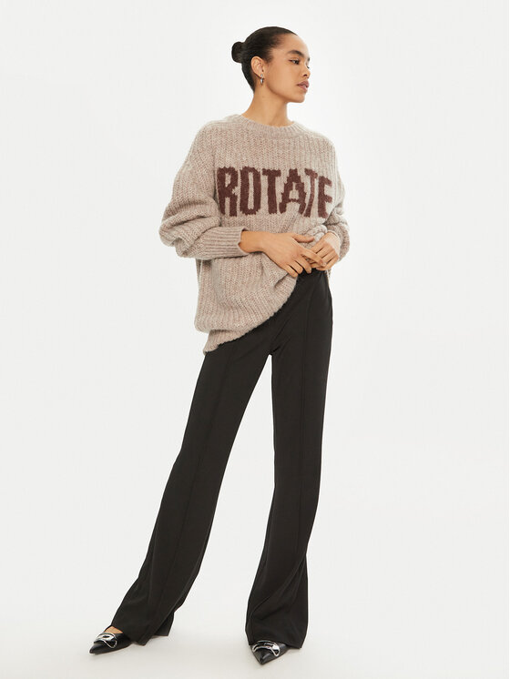ROTATE ROTATE Sweter 114443 Brązowy Regular Fit