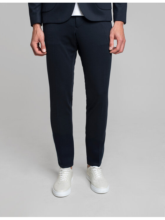 Borgio Borgio Spodnie garniturowe circello Granatowy Slim Fit