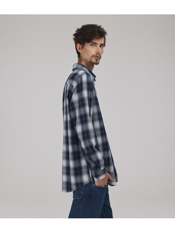 Lee Cooper Lee Cooper Koszula jeansowa SCOTT Granatowy Regular Fit