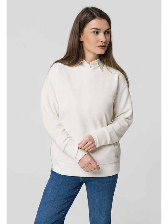Volcano Volcano Bluza B-ARI Biały Regular Fit
