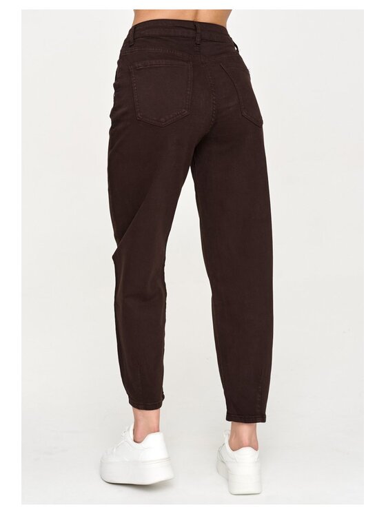 Makadamia Makadamia Jeansy C31 Brązowy Baggy Fit