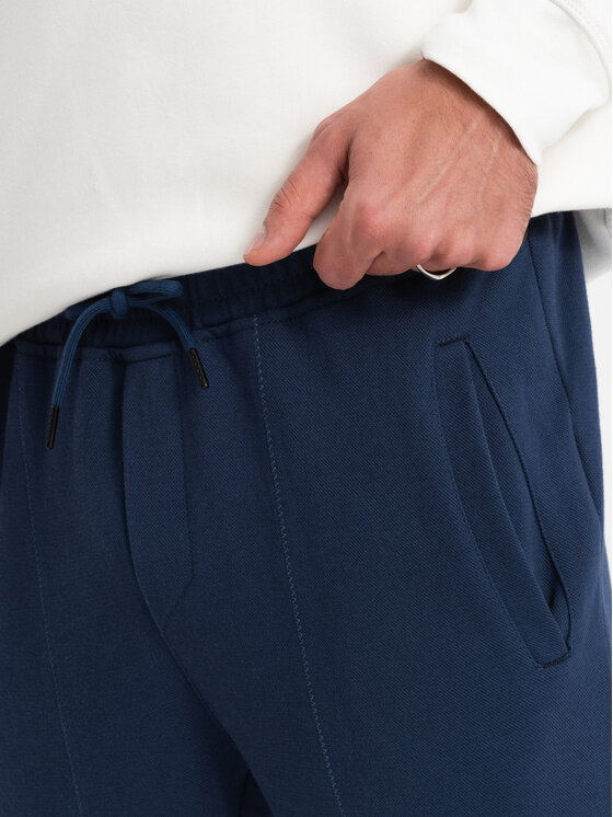Ombre Ombre Teplákové kalhoty OM-PASK-0143 Tmavomodrá Carrot Fit