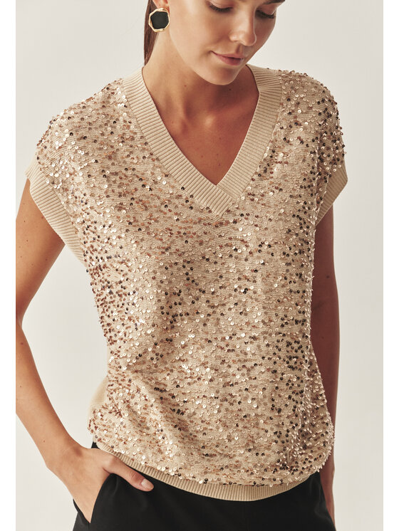 TATUUM Tatuum Sweter ICOMA Beżowy Classic Fit