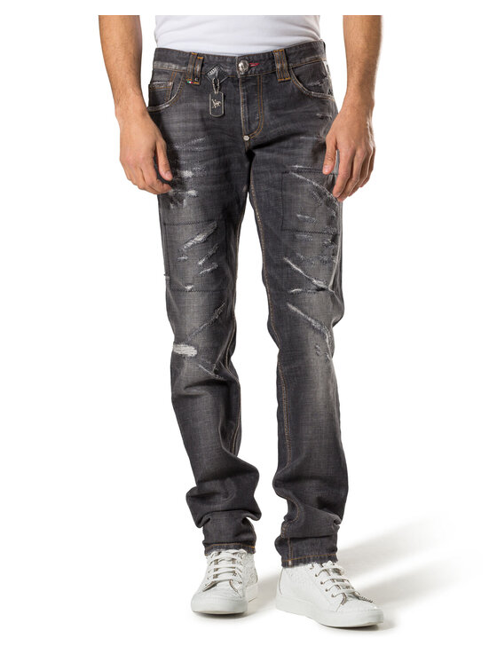 PHILIPP PLEIN PHILIPP PLEIN Džínsy 30754 Čierna Straight Fit