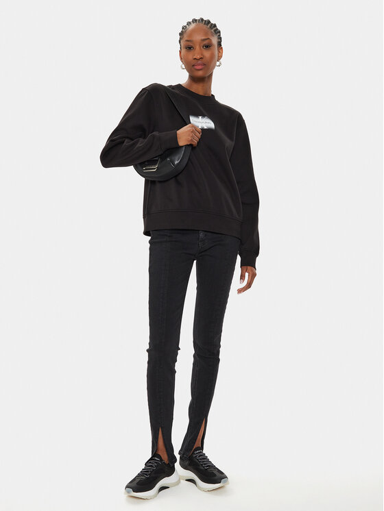 Calvin Klein Jeans Calvin Klein Jeans Džemperis Faded Monologo J20J223537 Juoda Regular Fit