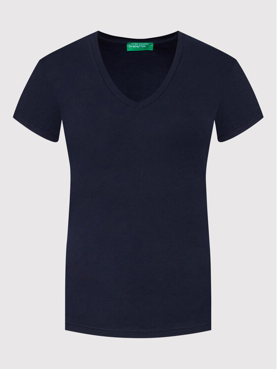 United Colors Of Benetton United Colors Of Benetton Marškinėliai 3GA2E4230 Tamsiai mėlyna Regular Fit