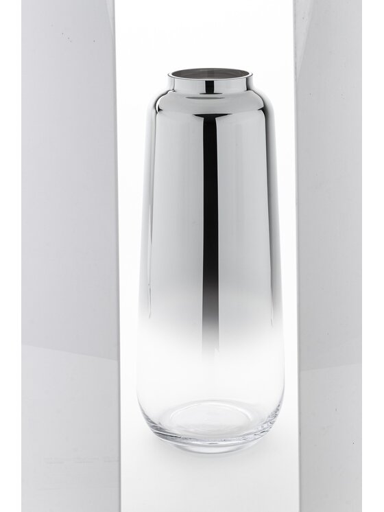 MIAhome MIAhome Wazon szklany srebrny 50x20,5 cm ARGENTO Srebrny