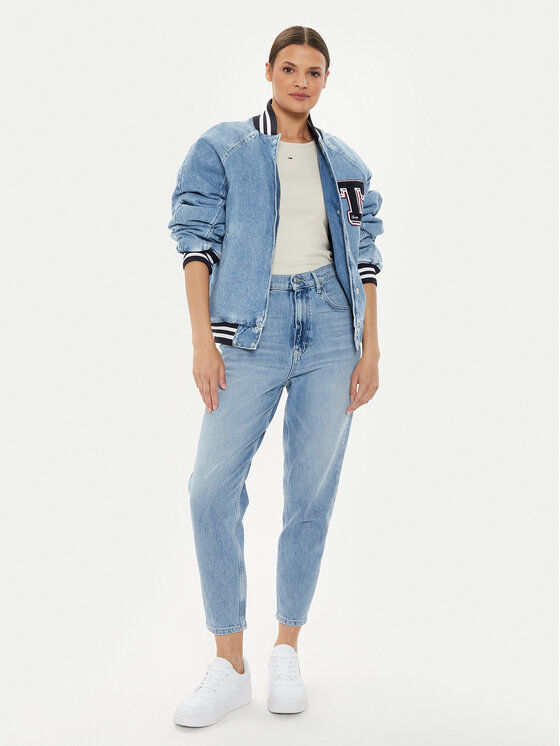 Tommy Jeans Tommy Jeans Jeansová bunda Letterman DW0DW18202 Modrá Oversize